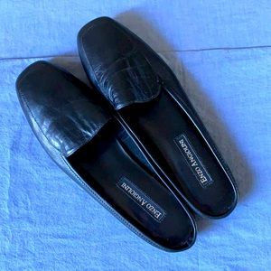 Black slip- ons